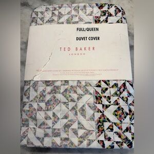 Ted Baker London Duvet Cover Set Full/Queen Cotton Designer Luxury Print